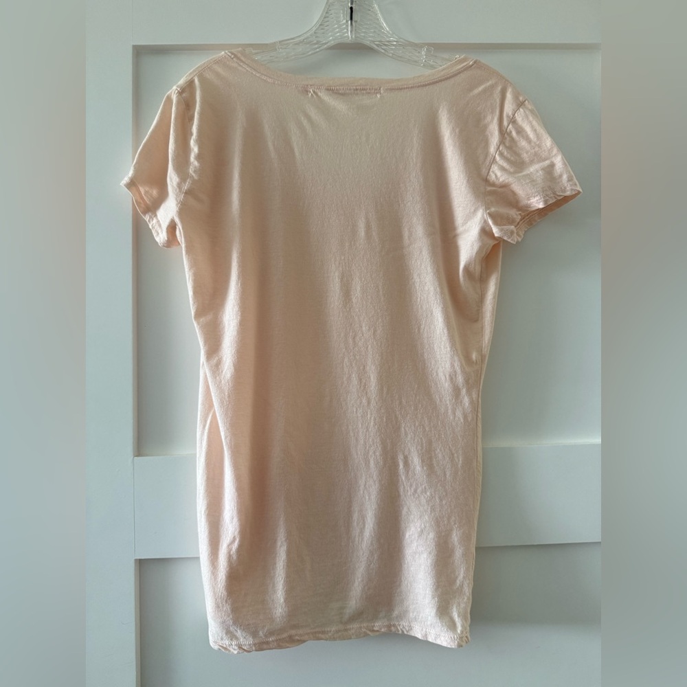 Michael Stars Blush Pink V-Neck Short Sleeve Tee - Picture 2 of 3